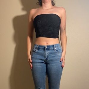 Sparkly black tube top